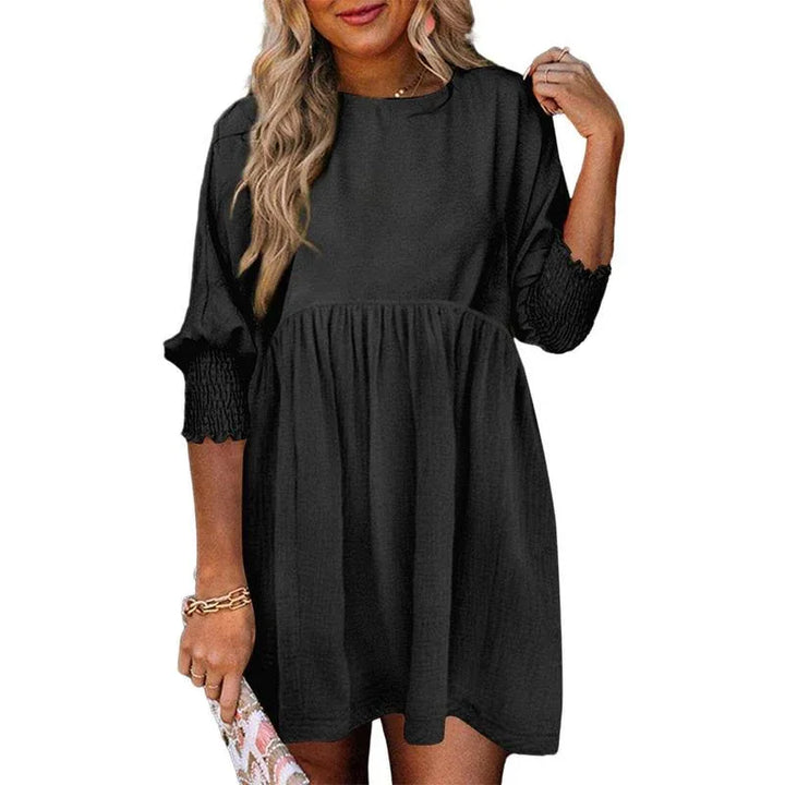 MIRASOL™ – Casual Crew Neck Loose Fit Mini Dress - MABEL LONDON