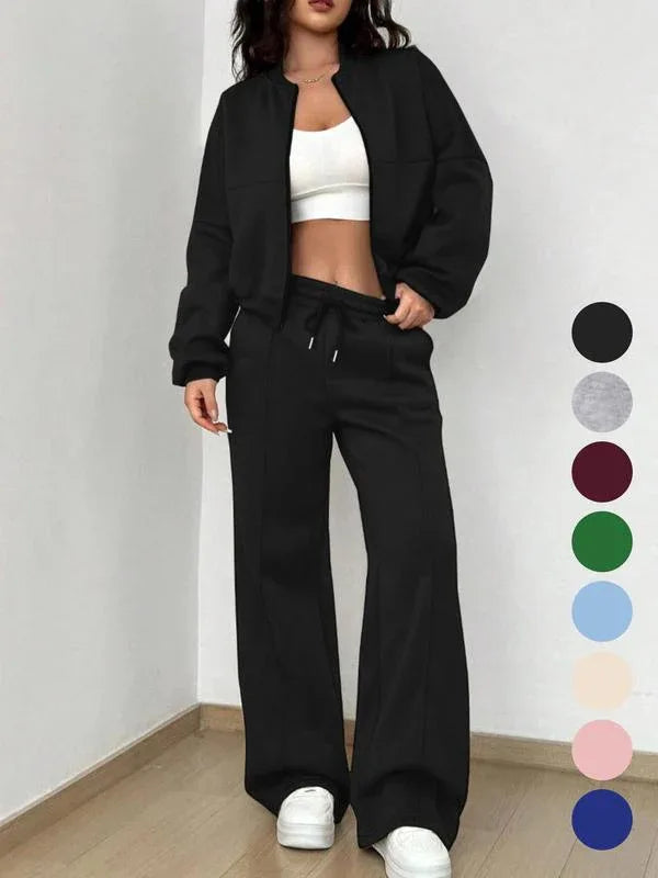 PALOMA™ – Cozy Streetwear Zip Jacket and Pants Set - MABEL LONDON