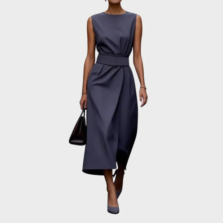 Clarimond | Elegant Round Neck Dress - MABEL LONDON
