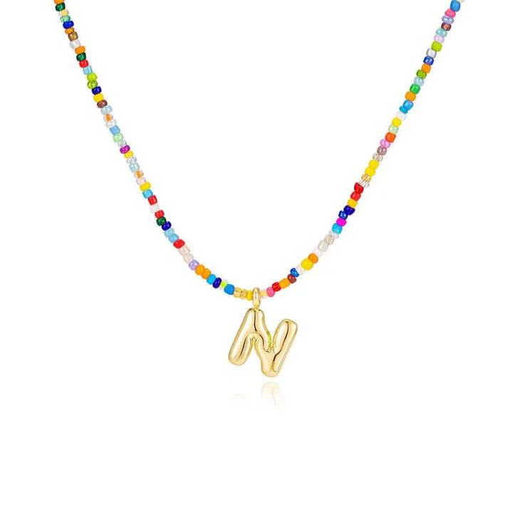 MACY™ - Colorful Bubble Letter Necklace - MABEL LONDON