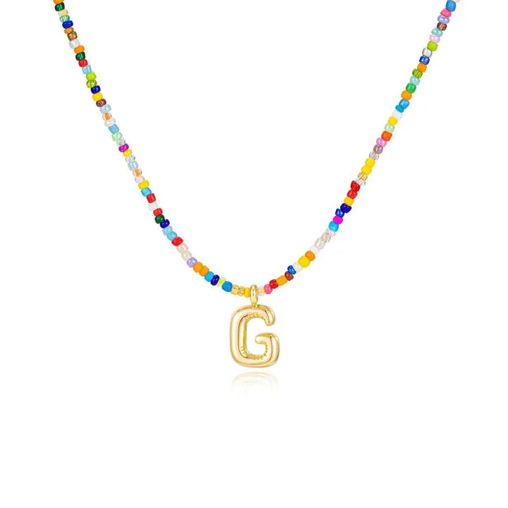 MACY™ - Colorful Bubble Letter Necklace - MABEL LONDON