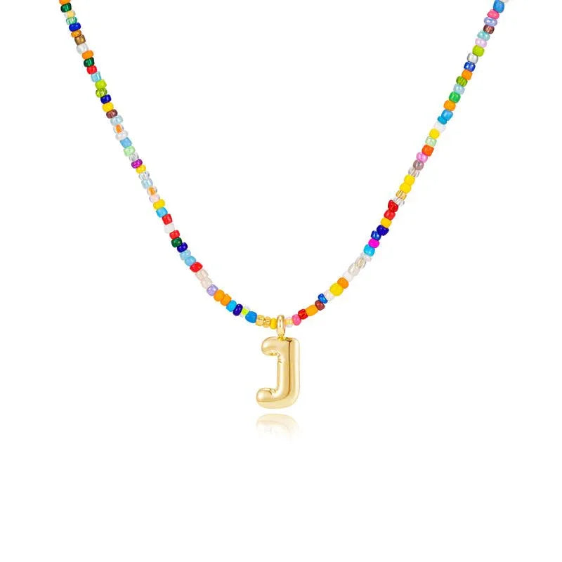 MACY™ - Colorful Bubble Letter Necklace - MABEL LONDON