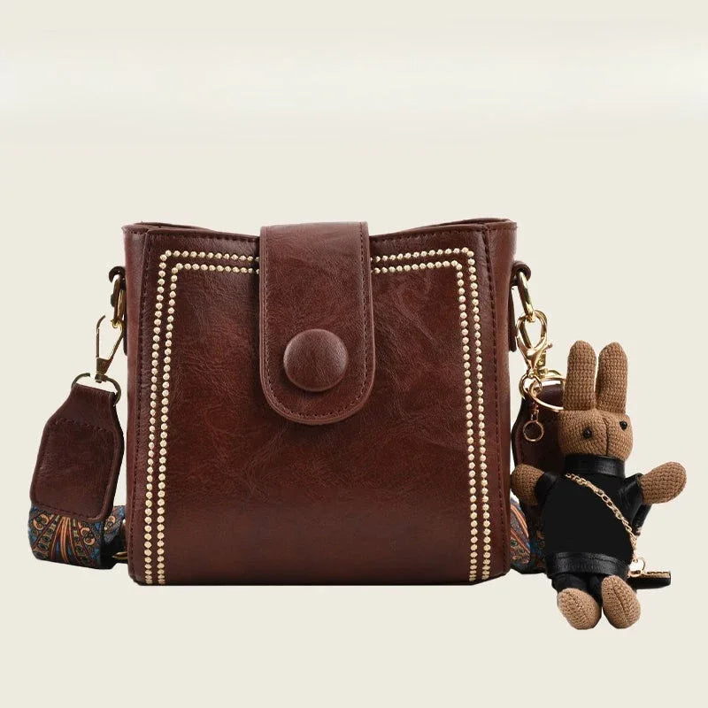 Ethel | Vintage Shoulder Bag with Adjustable Strap - MABEL LONDON