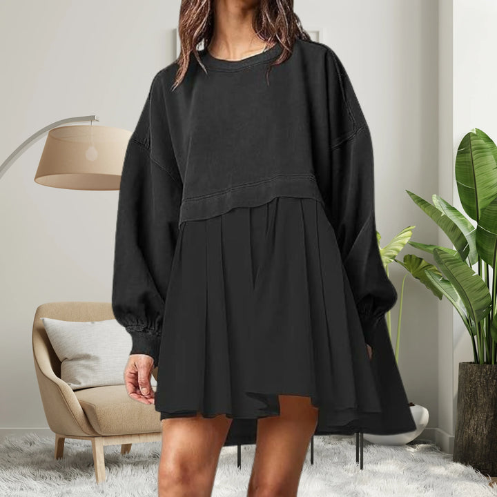 KARIYAH™ - Cozy Loose-Fit Long Sleeve Midi Dress - MABEL LONDON