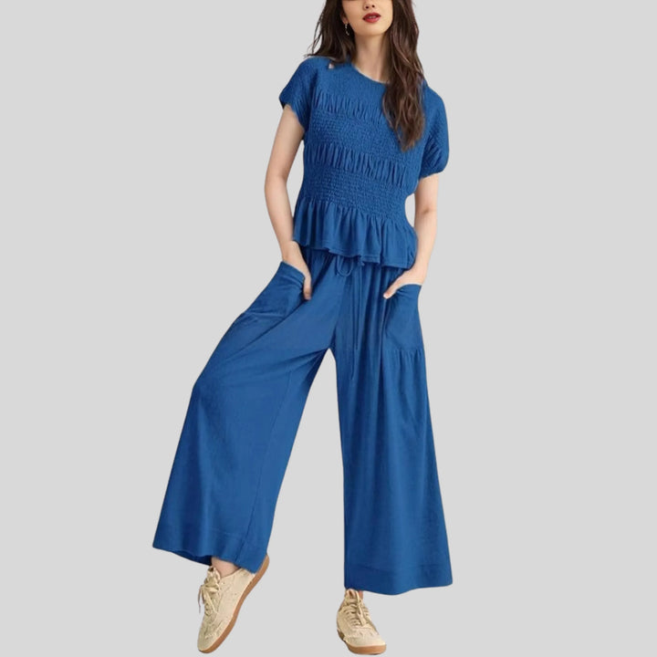 HEATH™ - Casual Top and Wide-Leg Pants Lounge Set - MABEL LONDON