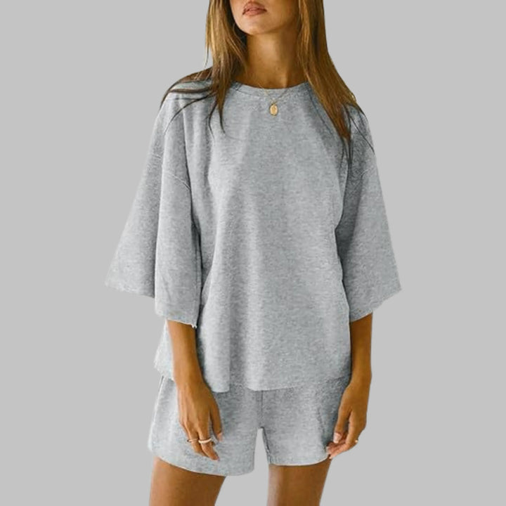 TIYA™ - Casual Top and Shorts Lounge Set - MABEL LONDON