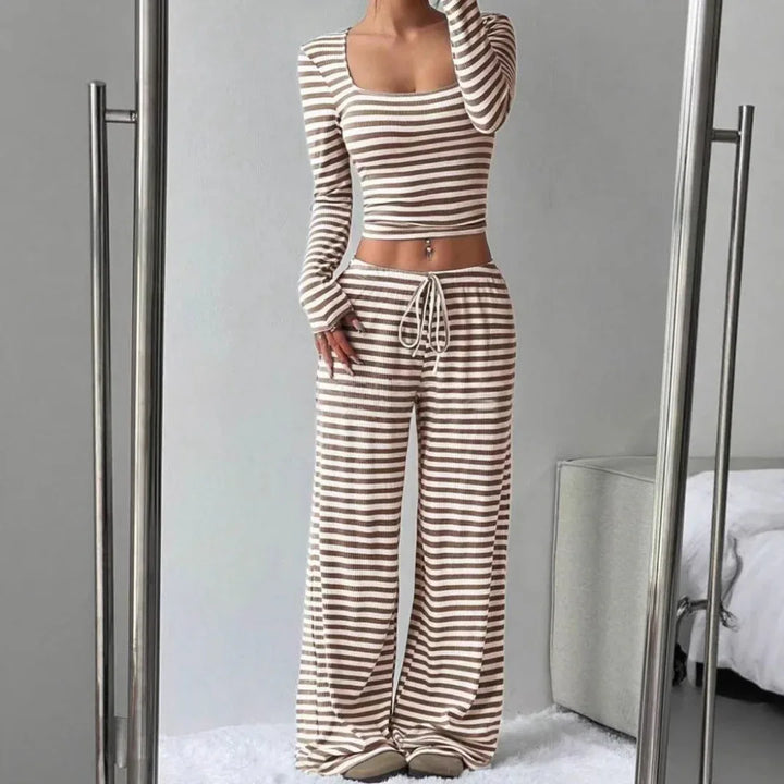 LORNA™ – Relaxed Fit Crop Top and Pant Lounge Co-ord - MABEL LONDON