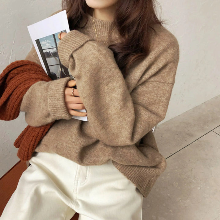 MIOLA™ - Casual Long Sleeve Round Neck Sweater - MABEL LONDON