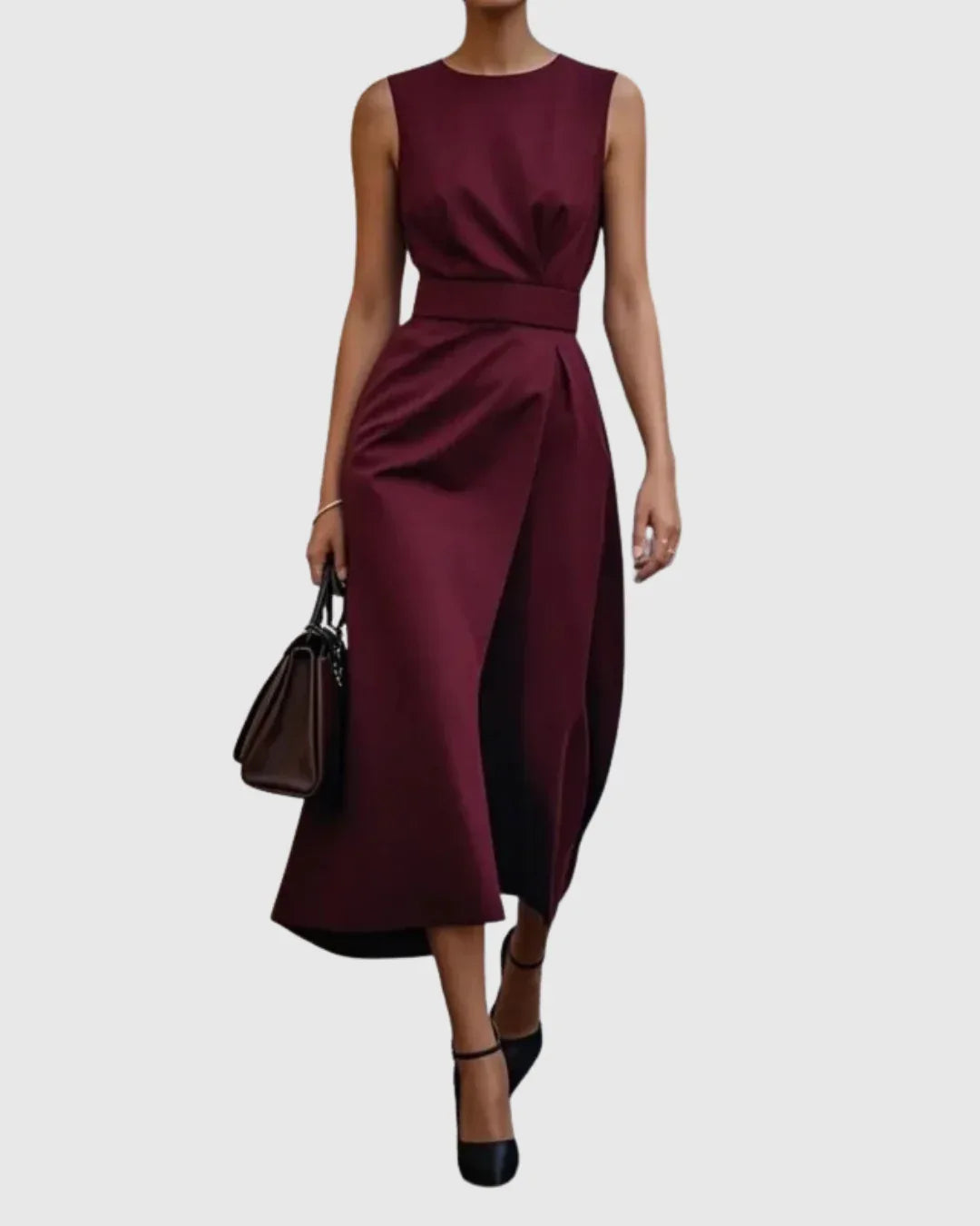 Clarimond | Elegant Round Neck Dress - MABEL LONDON
