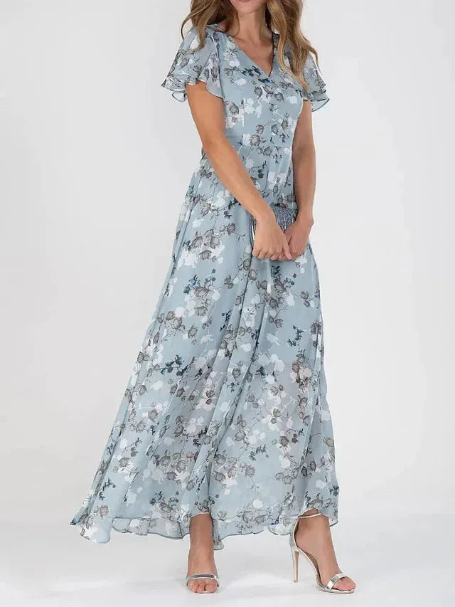 BRENDA™ – Flowing Floral Maxi Dress - MABEL LONDON