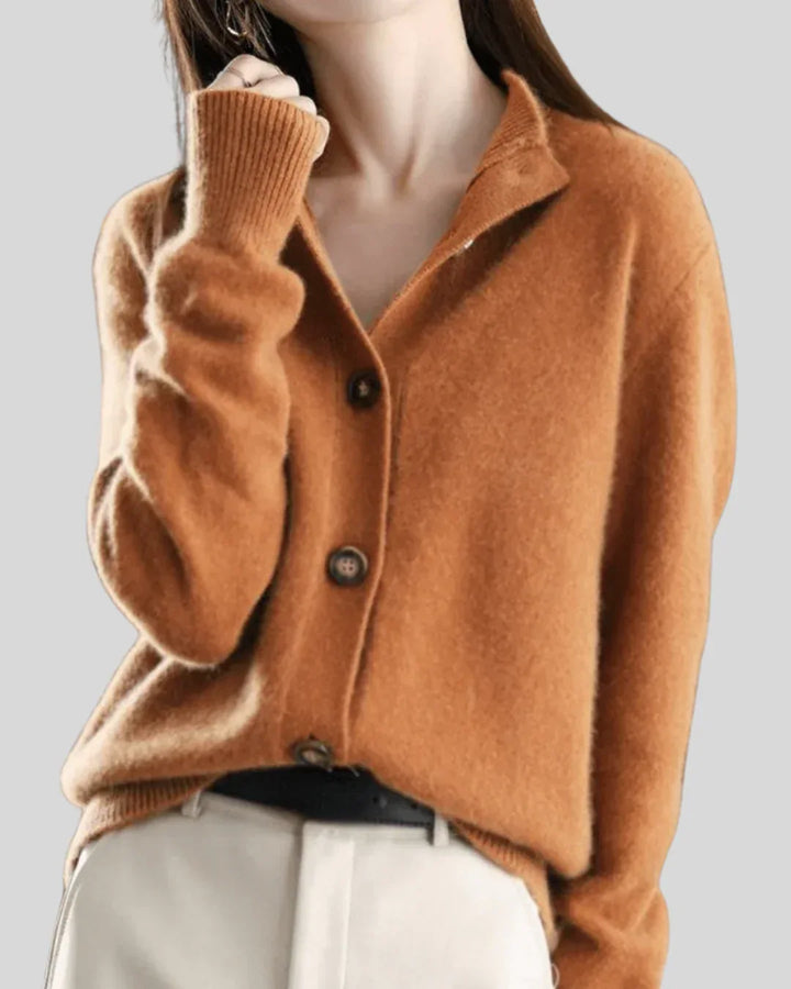 Claire | Retro-Style Cashmere Cardigan - MABEL LONDON