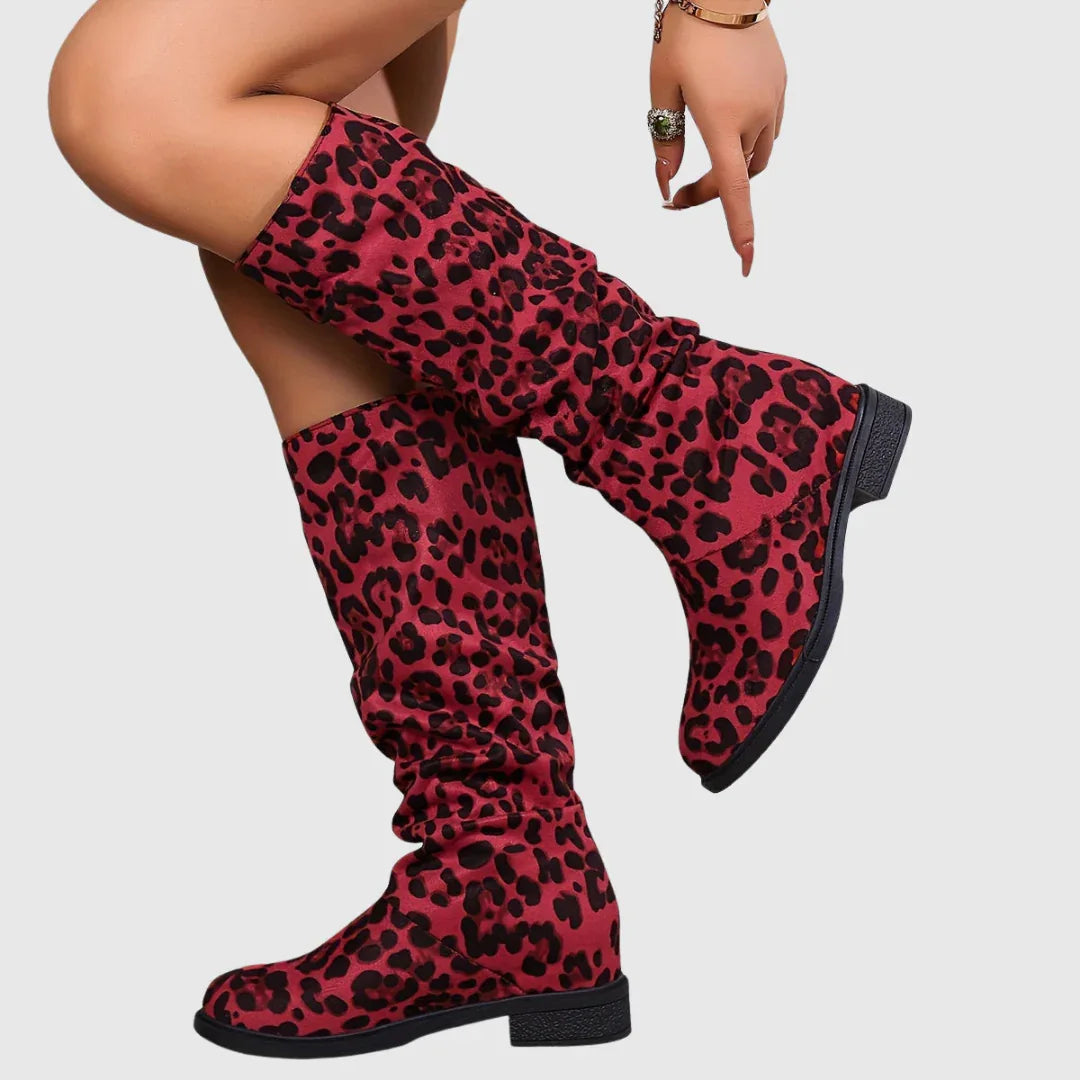 Selah | Leopard Mid-Calf Boots - MABEL LONDON
