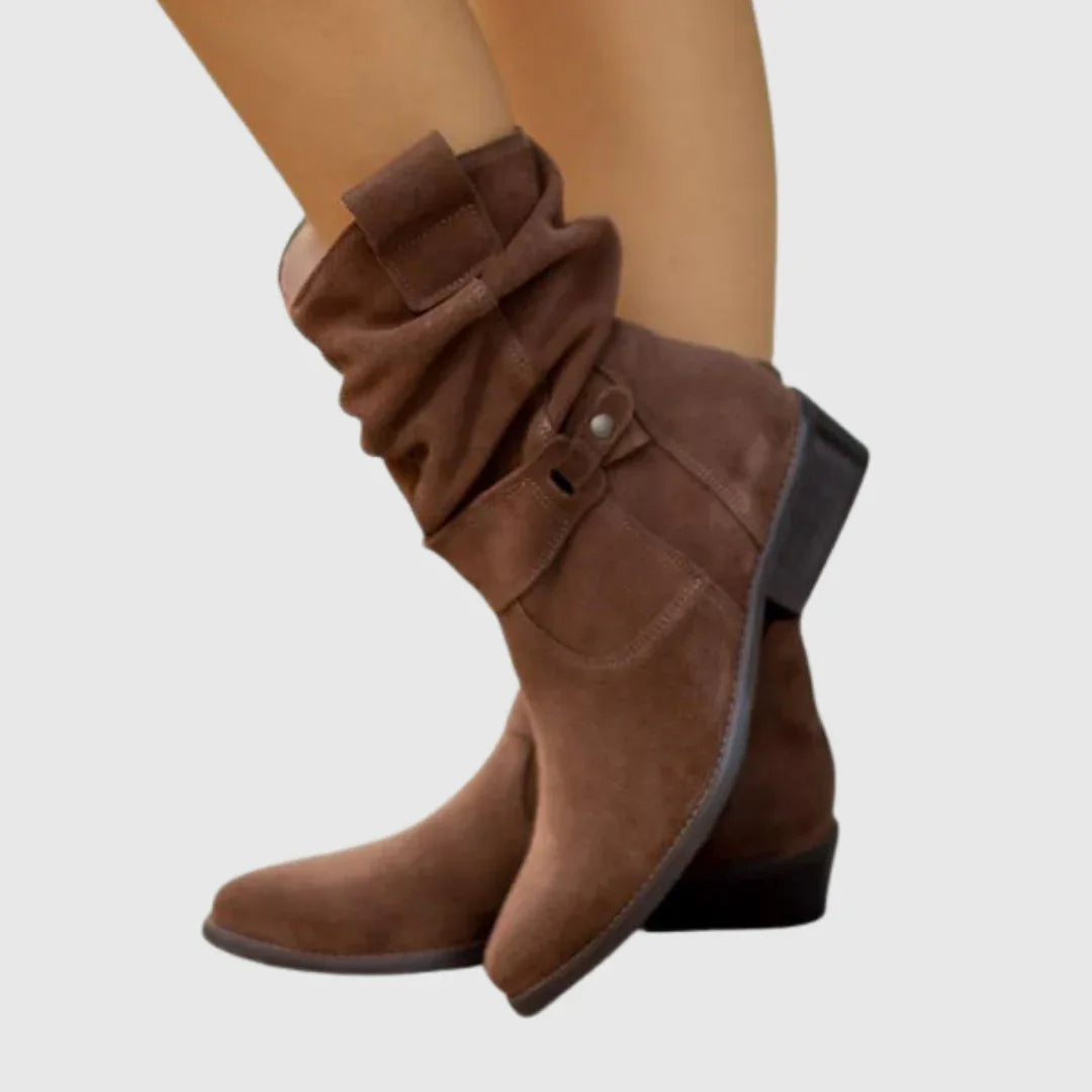 Corissa | Suede Ankle Boots - MABEL LONDON