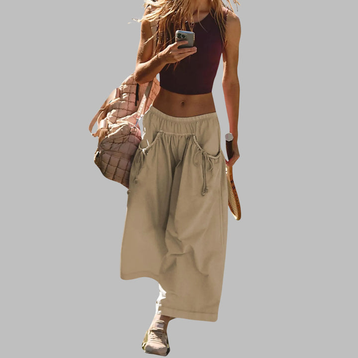 APPLE™ – Casual Wide-Leg Cargo Parachute Pants - MABEL LONDON