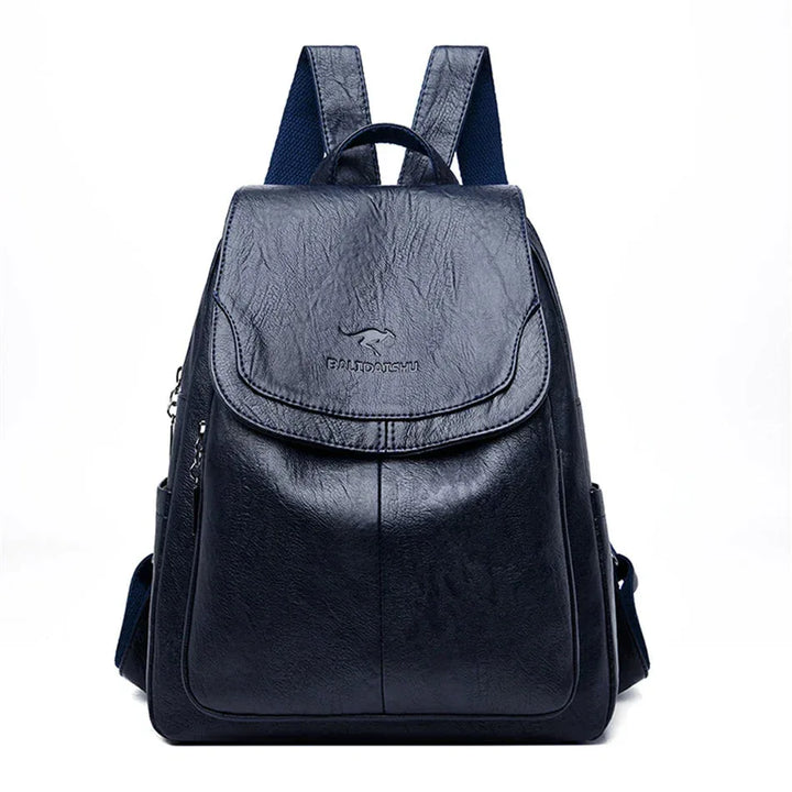 Phoebe | Secure Leather Backpack - MABEL LONDON