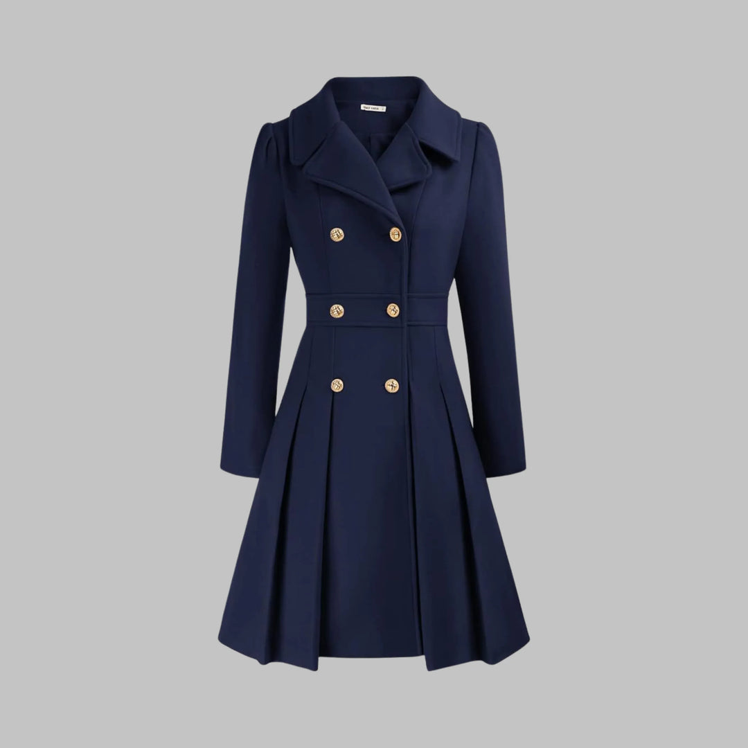 DAMI™ - Classy Double Button Long Sleeve Coat - MABEL LONDON