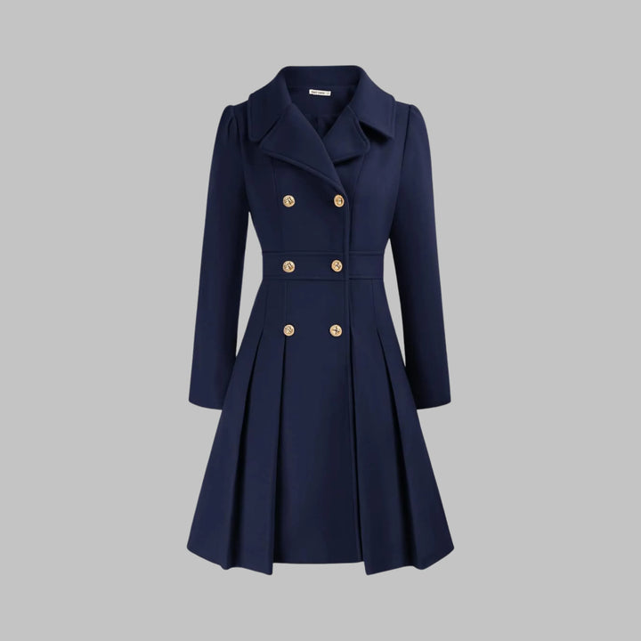 DAMI™ - Classy Double Button Long Sleeve Coat - MABEL LONDON