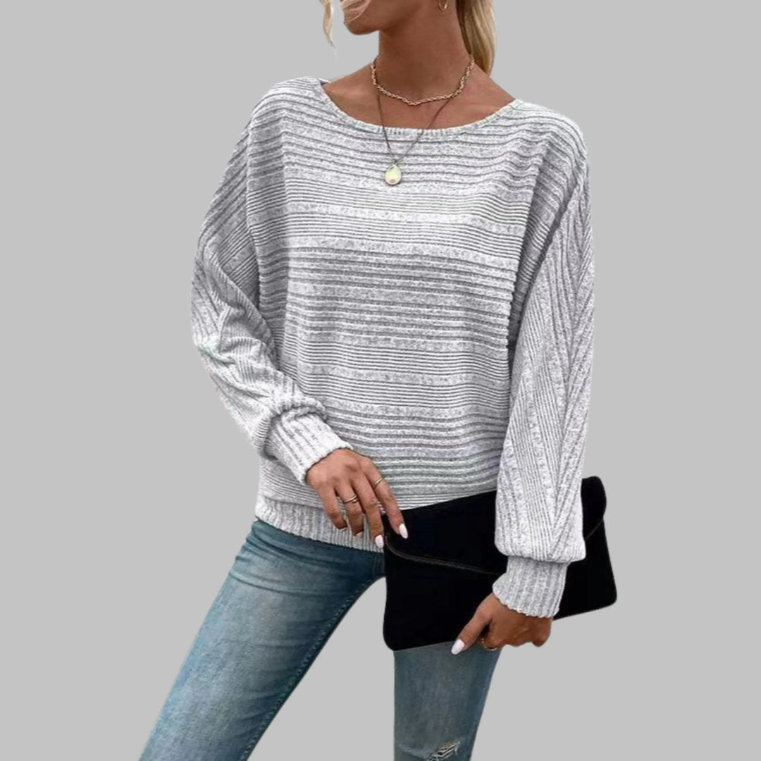 PERLITA™ - Casual Round Neck Long-Sleeve Top - MABEL LONDON