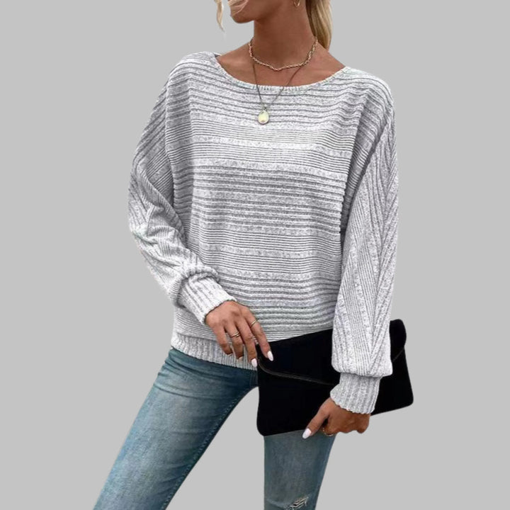 PERLITA™ - Casual Round Neck Long-Sleeve Top - MABEL LONDON