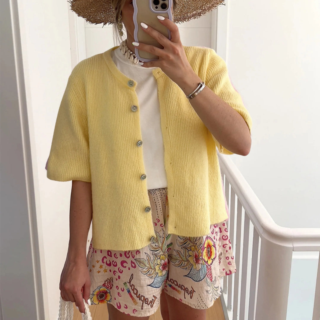 ALMA™ – Casual Summer Lightweight Short Sleeve Cardigan - MABEL LONDON