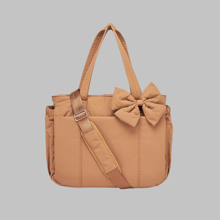 LEILANI™ - Chic Bow Laptop Friendly Puffy Handbag - MABEL LONDON