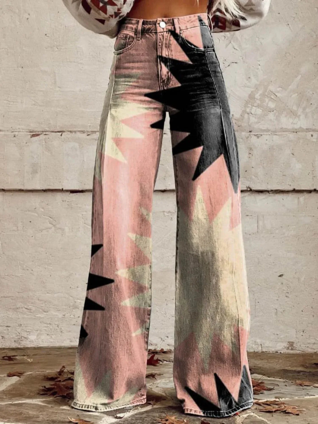 JEANNE™ - Geometric Wide-Leg Pants - MABEL LONDON