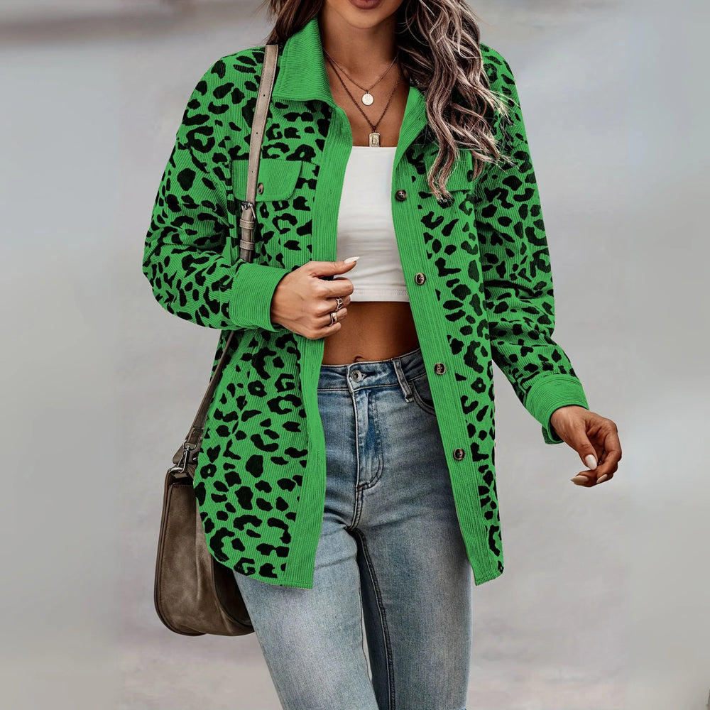 SISI™ - Casual Leopard Print Button Front Jacket - MABEL LONDON