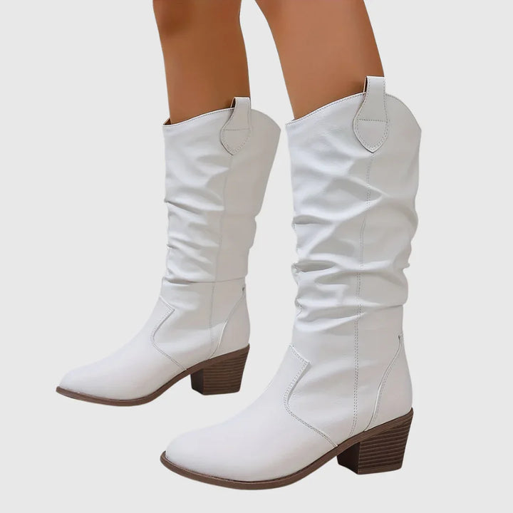 Hattie | Brown Western Boots - MABEL LONDON