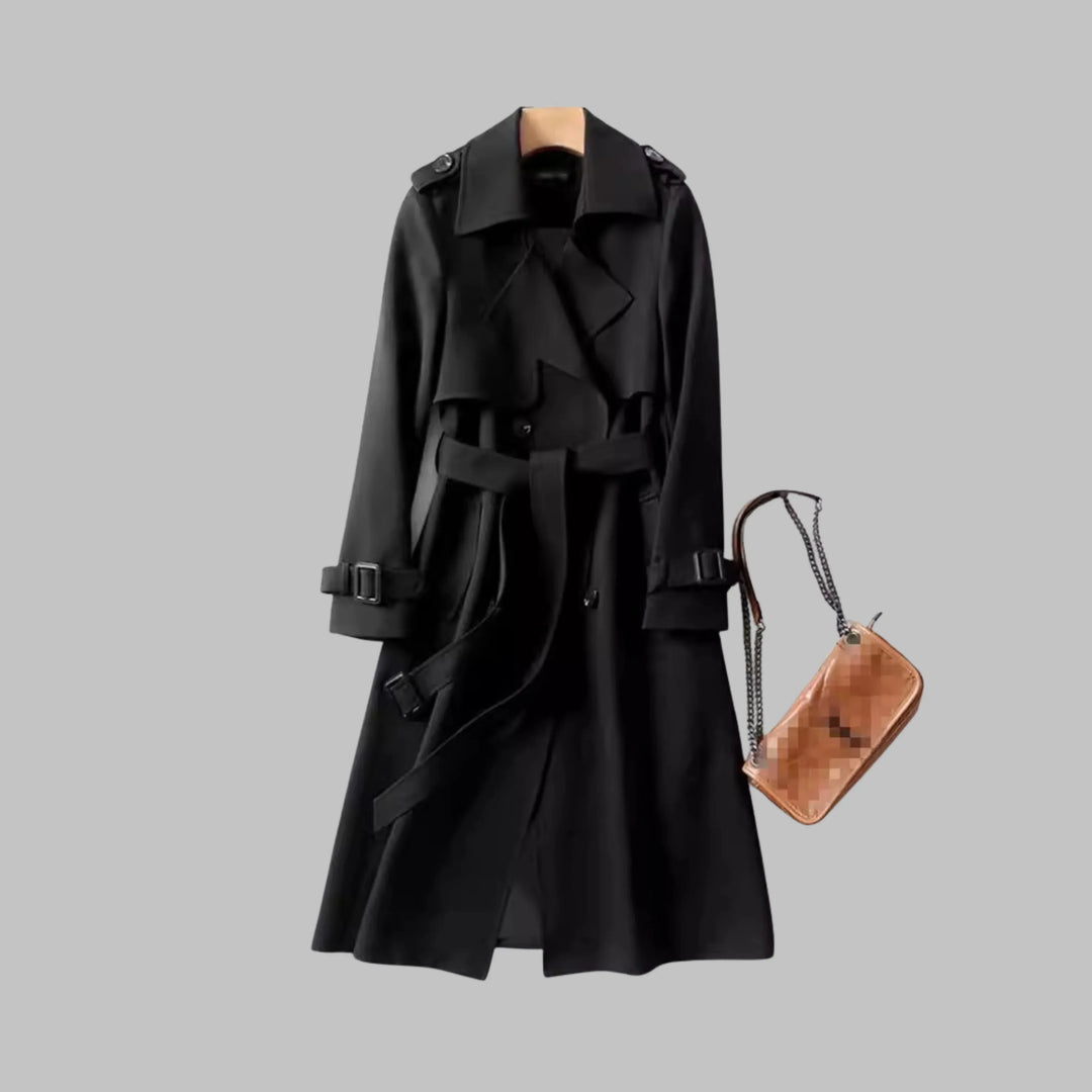 TIA™ - Elegant Knee-Length Loose Fit Coat - MABEL LONDON