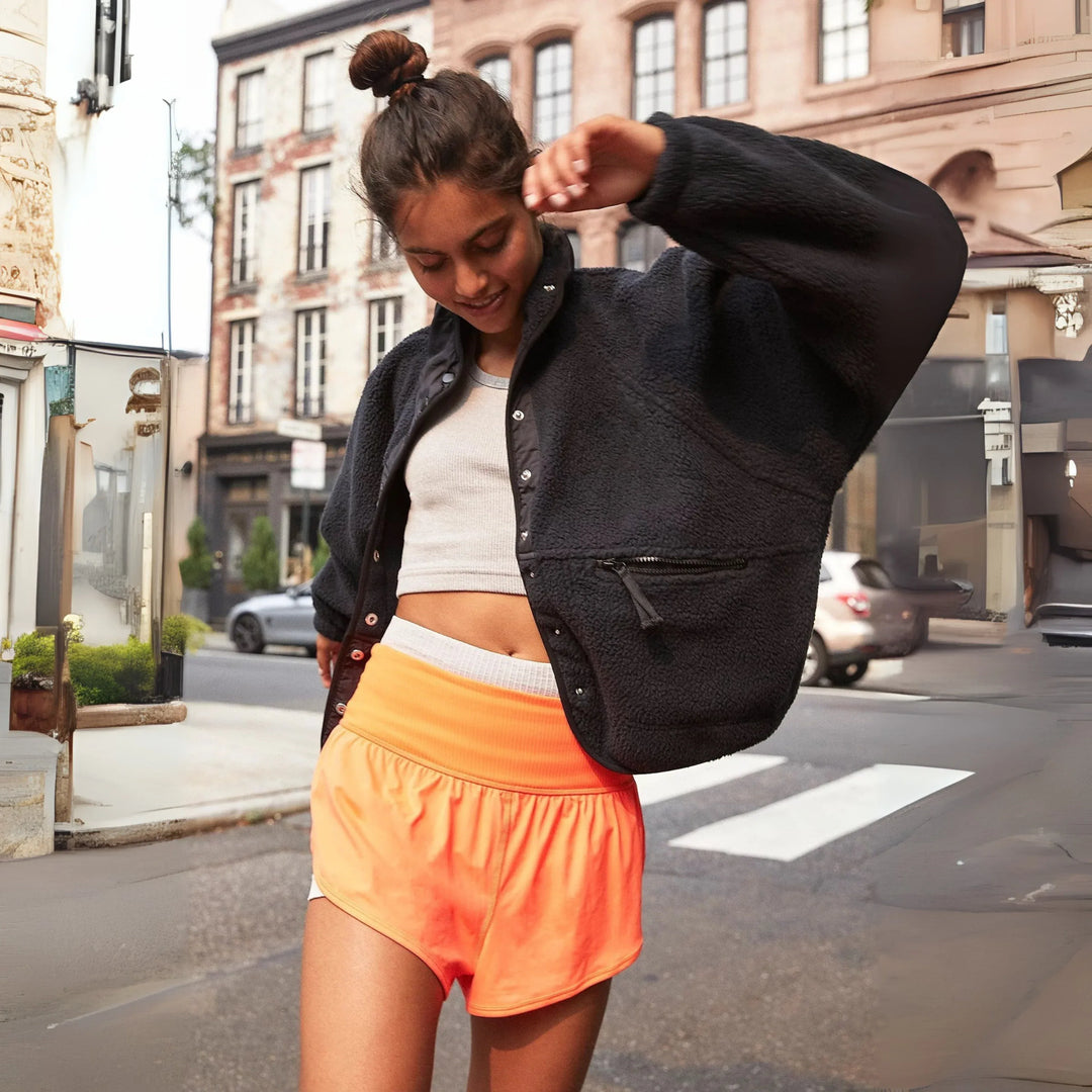 MANCY™ - Casual Button Down Cropped Jacket - MABEL LONDON