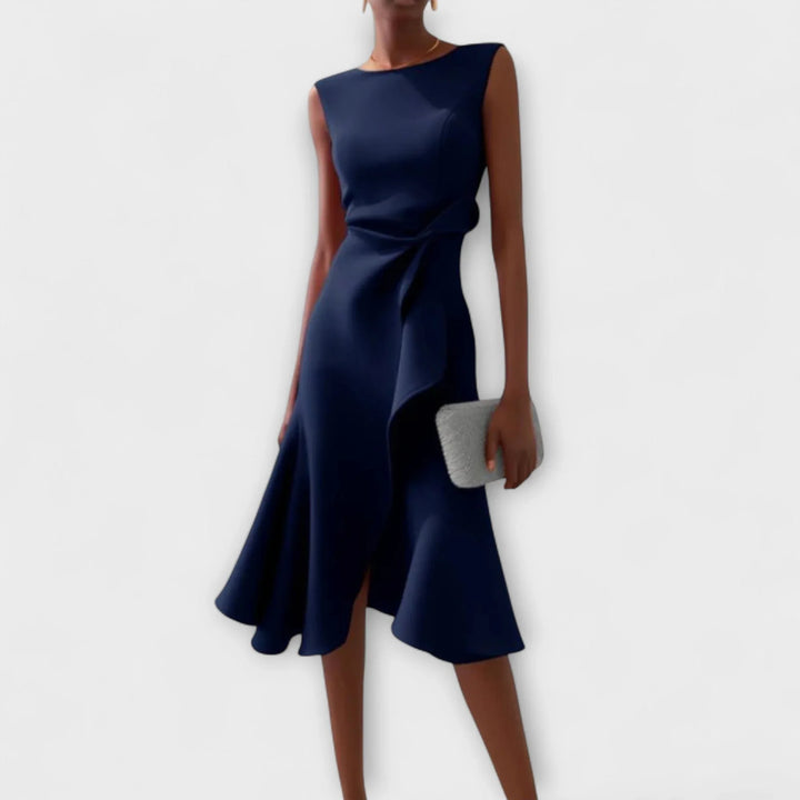 MARISSA™ – Elegant Wrap-Style Sleeveless Dress - MABEL LONDON