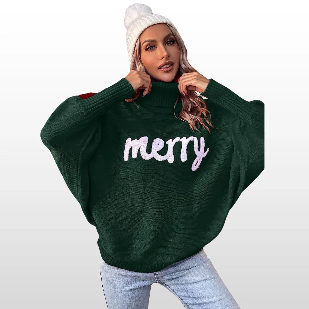 EMMIE™ - Loose-Fit Knit Sweater with Batwing Sleeves - MABEL LONDON