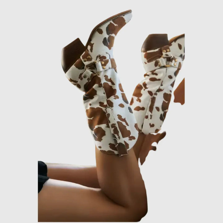 Fiorenne | Luxe Cowboy Leather Boots - MABEL LONDON