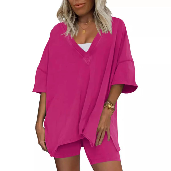 RAMLYN™ – Casual Oversized V-Neck and Short Set - MABEL LONDON
