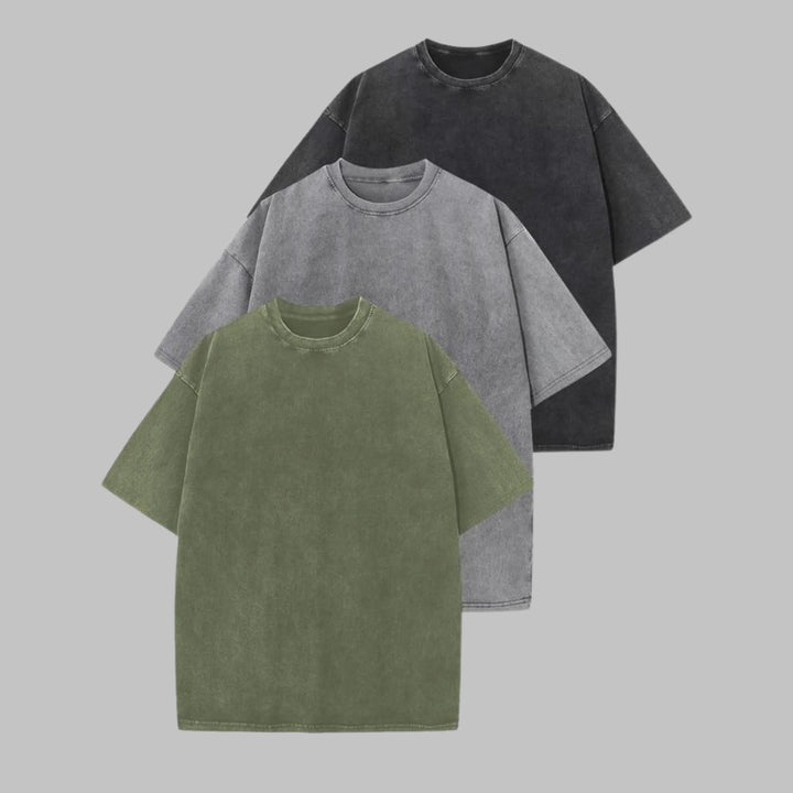 AFINA™ - Casual Oversized Wash Crew Neck Unisex Shirt - MABEL LONDON