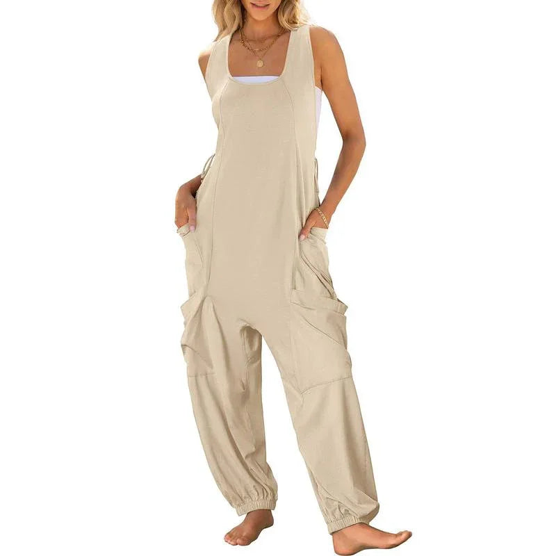 SALOME™ – Casual Sleeveless Summer Baggy Jumpsuit - MABEL LONDON