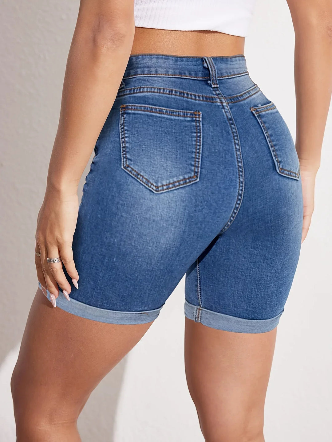 RAPHAELLE™ - Stretch-Fit Bermuda Jean Short - MABEL LONDON