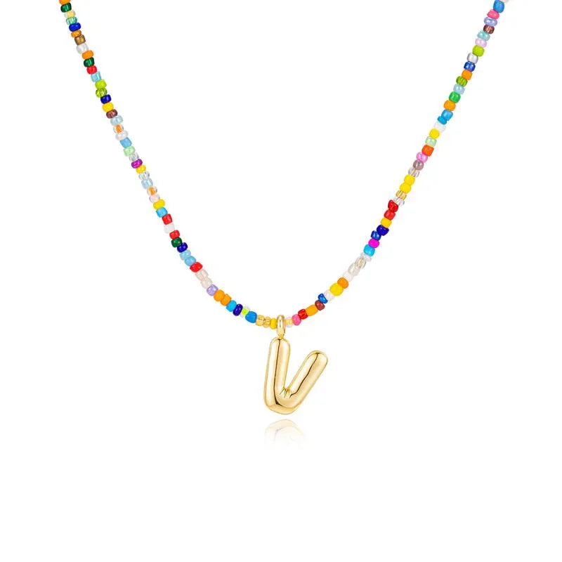 MACY™ - Colorful Bubble Letter Necklace - MABEL LONDON