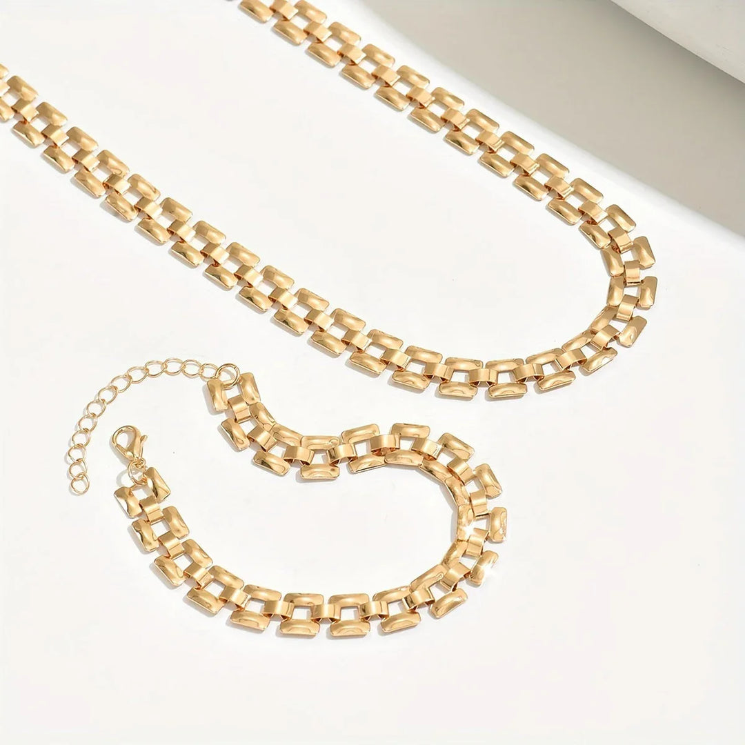 Spring & Summer Necklace Set – Polished Metal Finish - MABEL LONDON