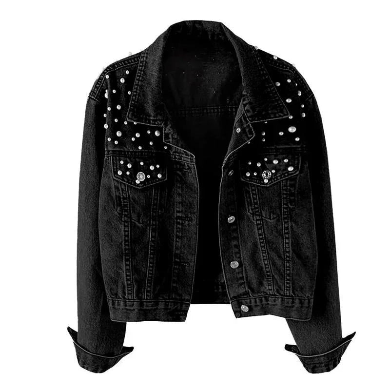 VALERIE™ - Vintage Loose Embroidered Pearls Cropped Jacket - MABEL LONDON