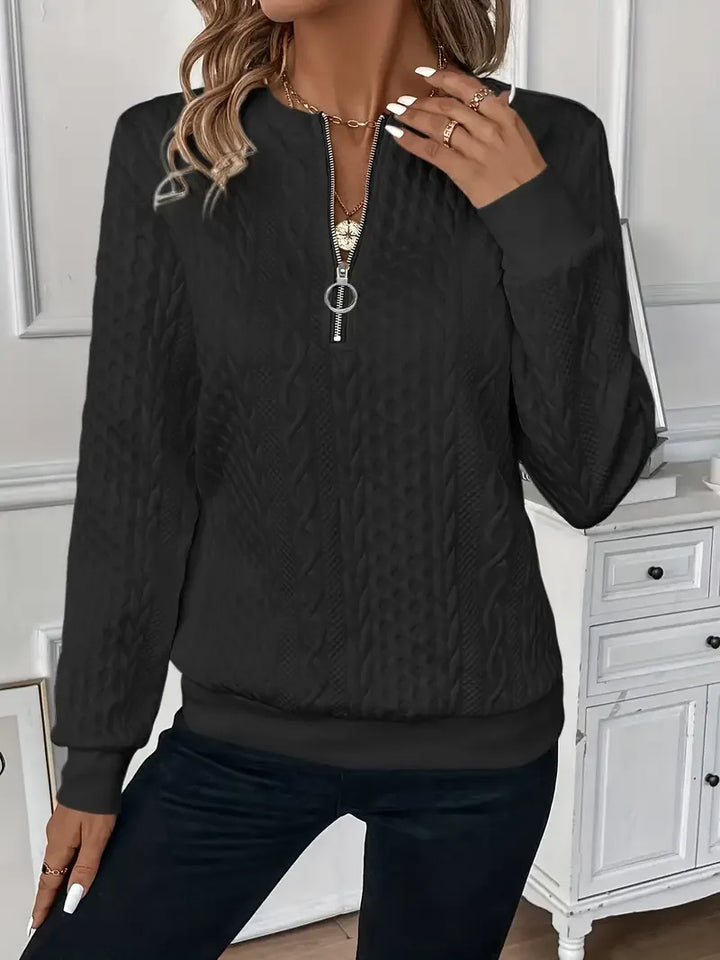 EMMA™ | Elegant Quarter-Zip Sweater - MABEL LONDON