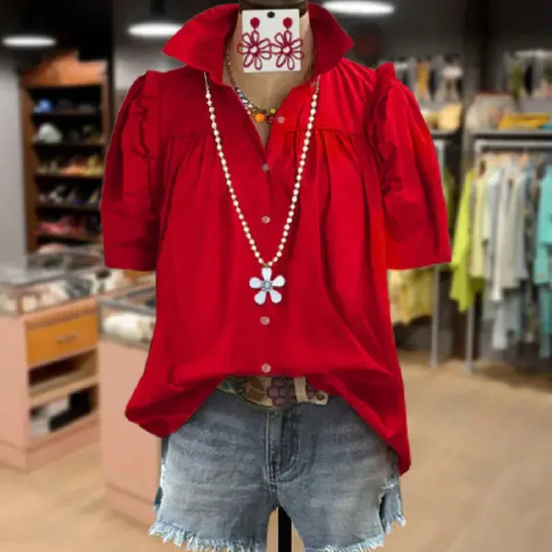 AMARIS™ - Sophisticated Button-Up Vintage Blouse - MABEL LONDON