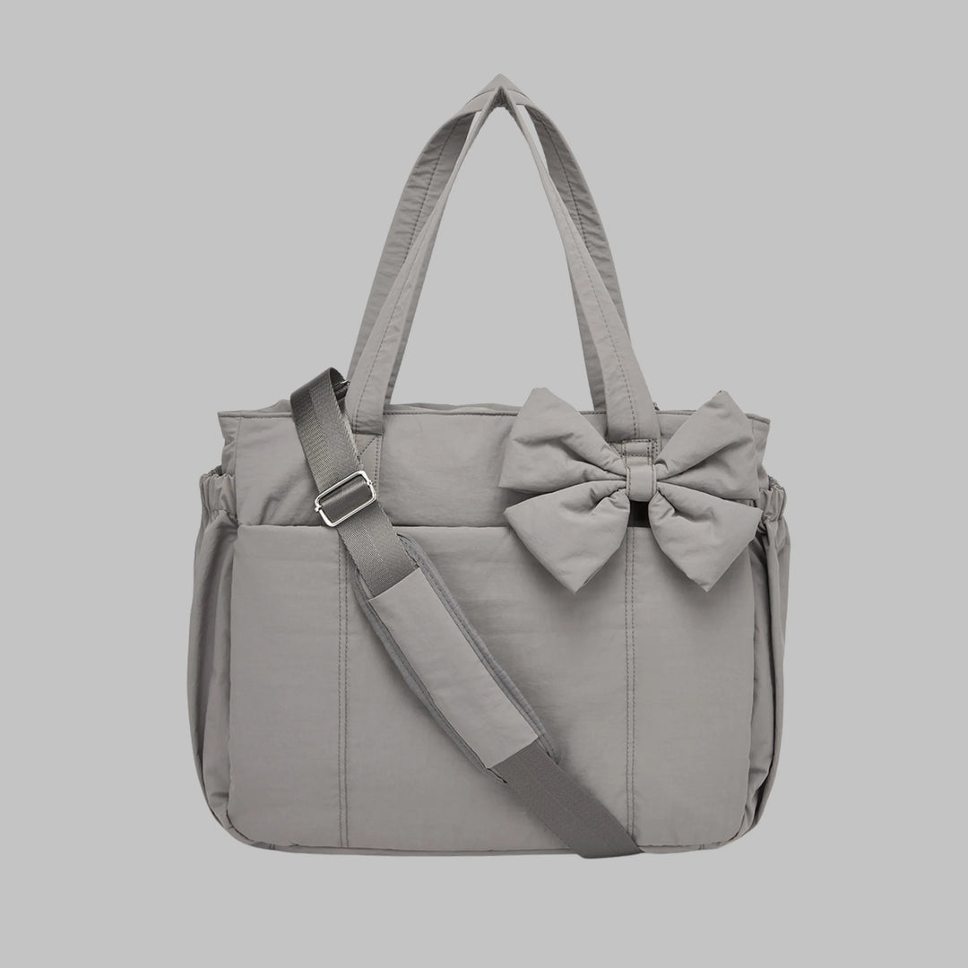 LEILANI™ - Chic Bow Laptop Friendly Puffy Handbag - MABEL LONDON