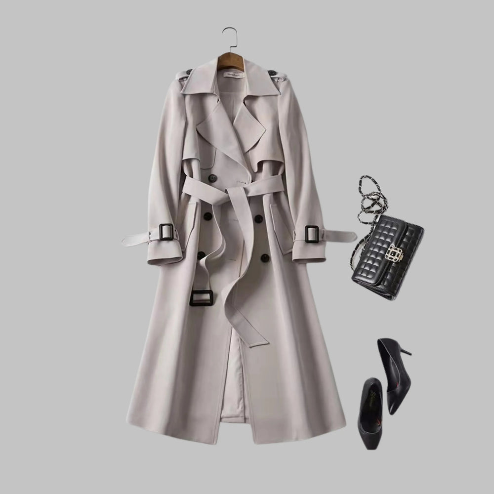 TIA™ - Elegant Knee-Length Loose Fit Coat - MABEL LONDON