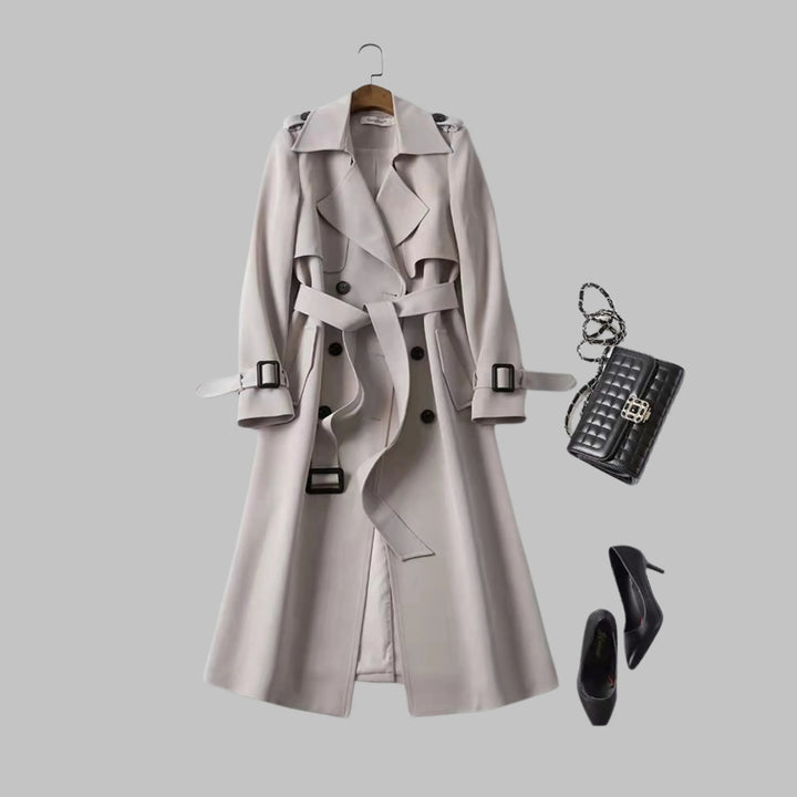 TIA™ - Elegant Knee-Length Loose Fit Coat - MABEL LONDON