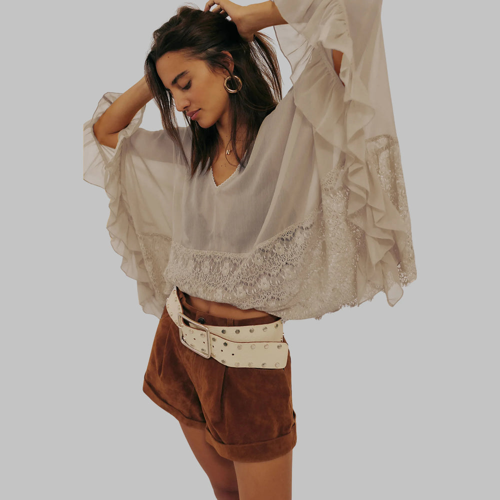 LEONA™ - Classy V-Neck Batwing Sleeve Cover-Up Top - MABEL LONDON