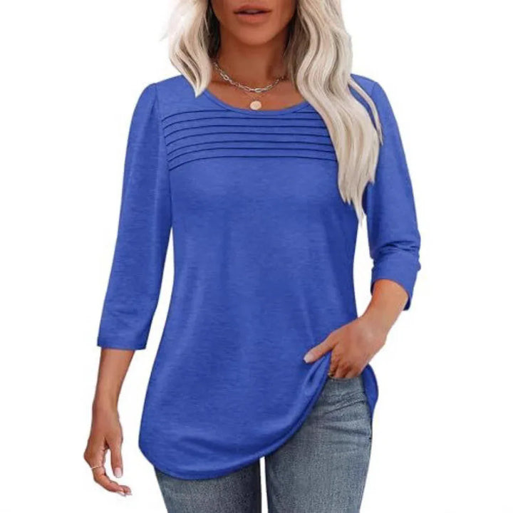 TESSARA™ – Casual Pleated Front Spring Top - MABEL LONDON
