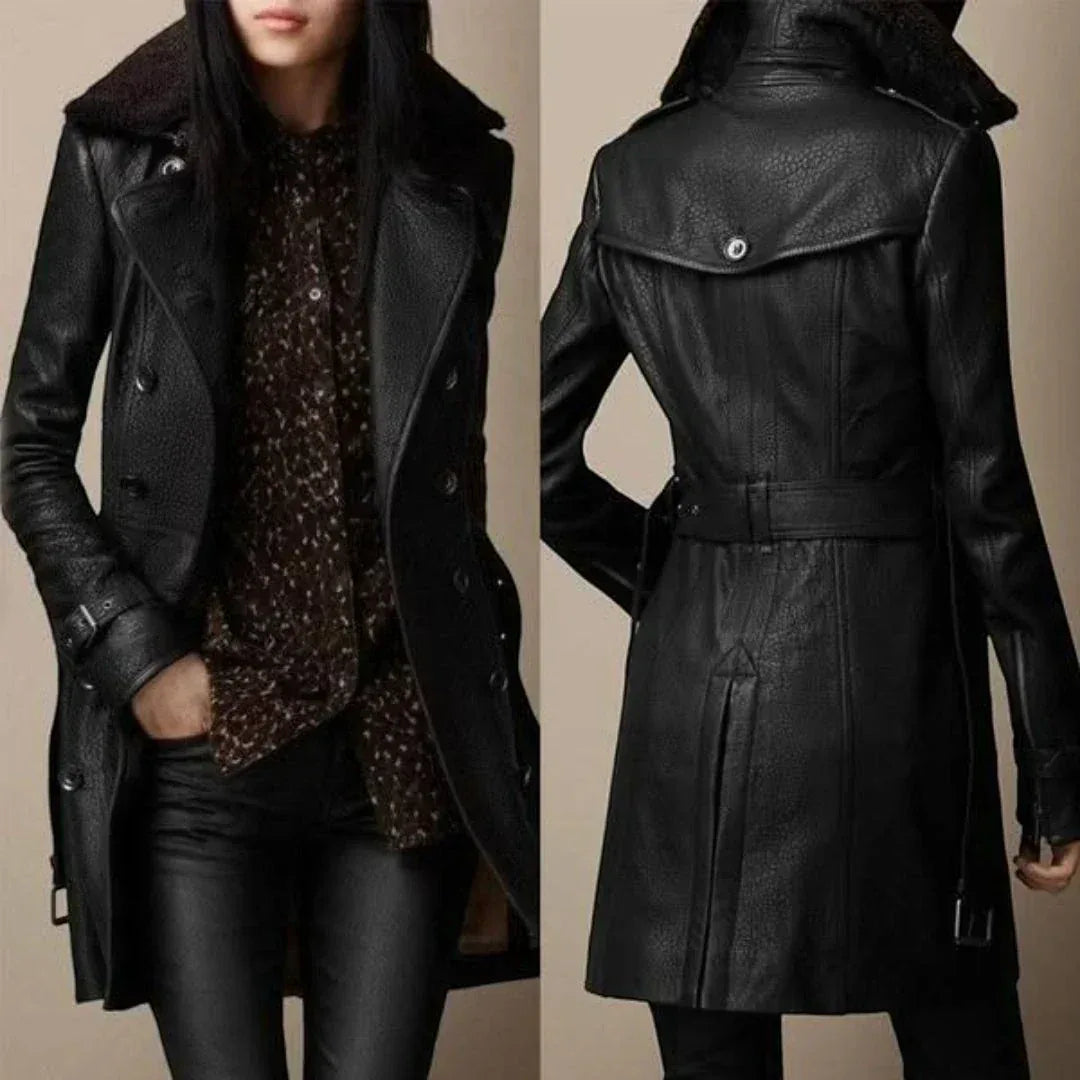 Eirlys | Classic Leather Coat - MABEL LONDON
