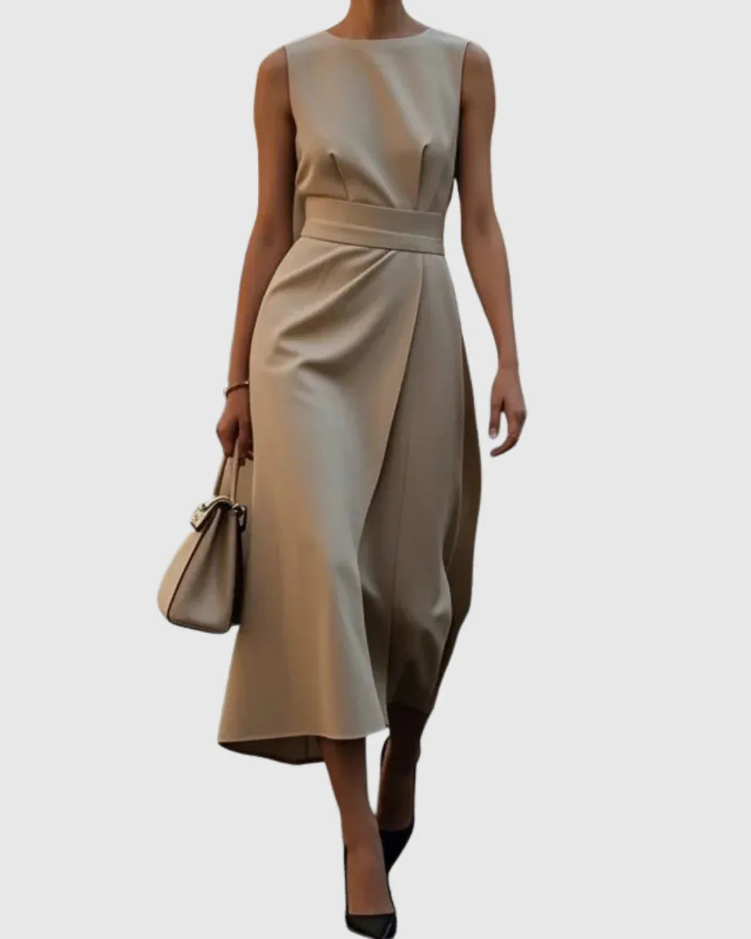 Clarimond | Elegant Round Neck Dress - MABEL LONDON