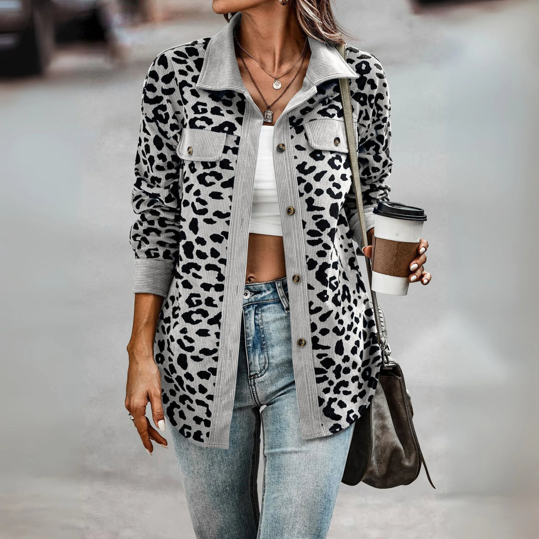 SISI™ - Casual Leopard Print Button Front Jacket - MABEL LONDON